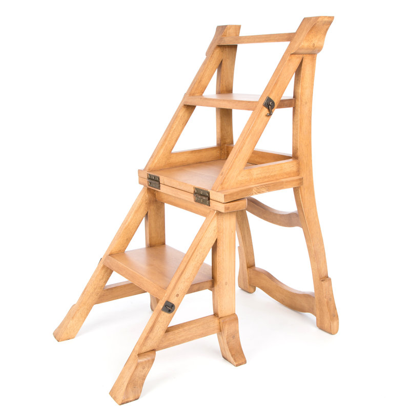 Accent 42cm H Solid Wood Ladder Back Dining Chair, Light Wood