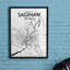 Saginaw City Map - Unframed Graphic Art Print on Paper-2067018683-2082564149