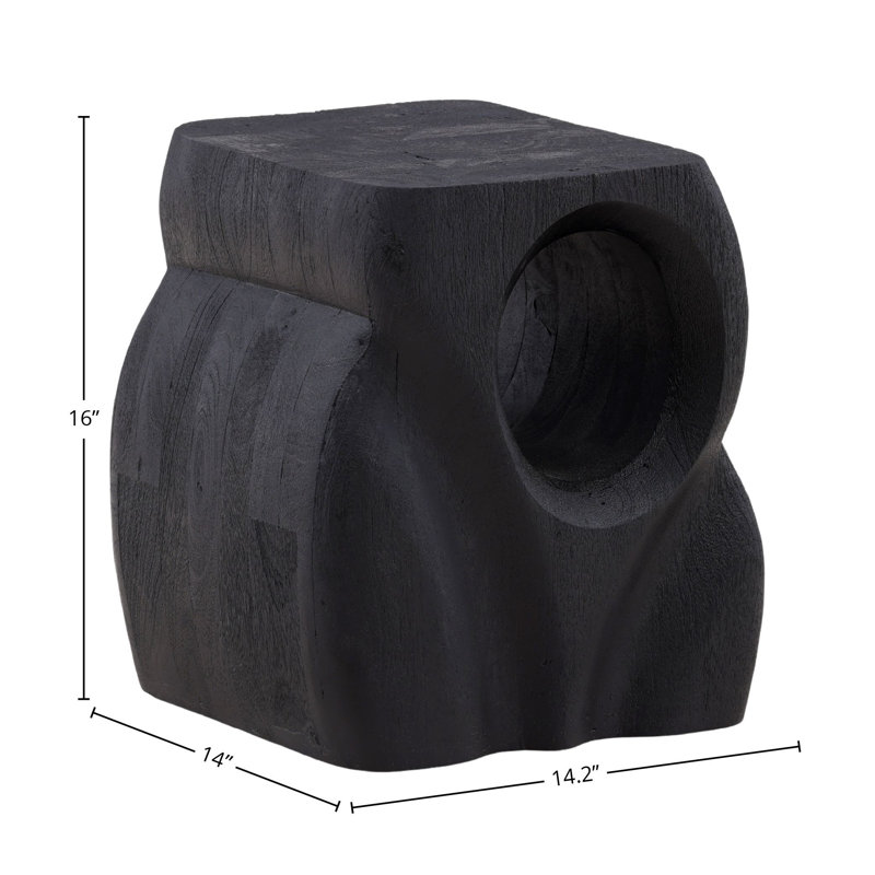 Quinby Mango Wood End Table, Black