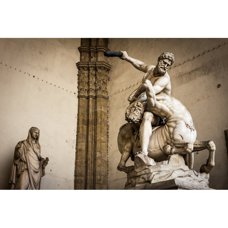 Hercules And The Centaur Nessus, Loggia Dei Lanzi, Florence by Flory - Wrapped Canvas Print, 30cm H x 46cm W x 3.8cm D