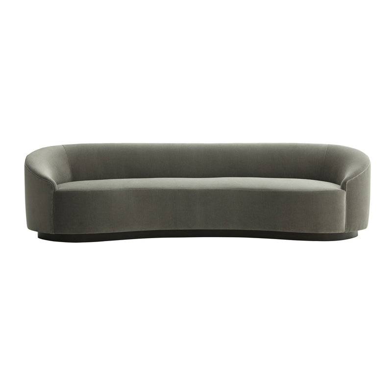 Turner Small Sofa Paprika Velvet, Gray Ash, Sharkskin Velvet, 29.5"H x 108"W x 34"D