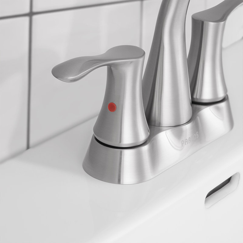 Centerset 2-Handle Bathroom Faucet with Drain Assembly, Brushed Nickel