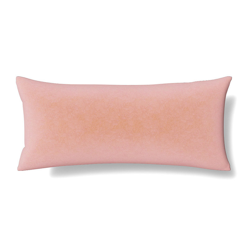 Fresco Polyester Blend Lumbar Rectangular Pillow Cover, Blush, 16"H x 36"W