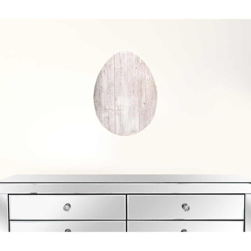 Grand œuf de ferme 12 po en bois turquoise, Blanc