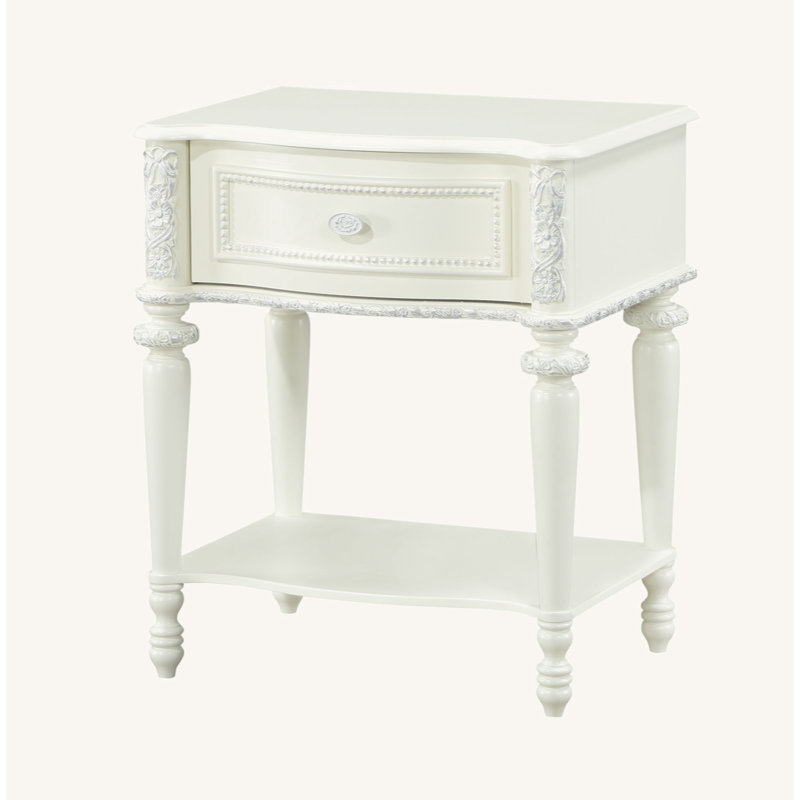 Lalo 1-Drawer Nightstand in Ivory