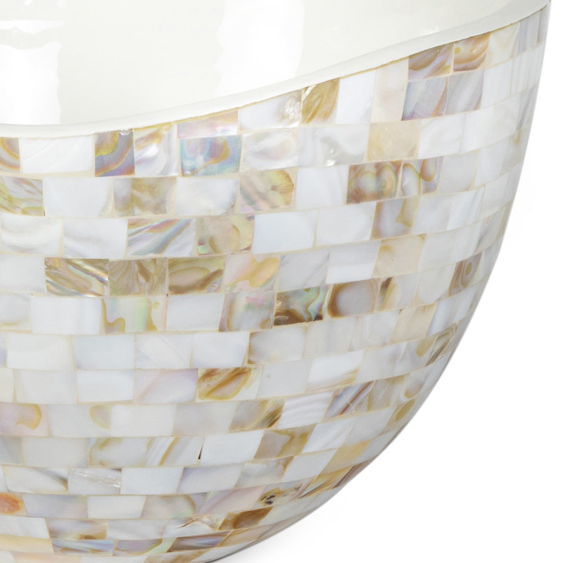 Jake Bowl Small (Mother of Pearl), 6.5" H x 9.75" W x 9.75" D
