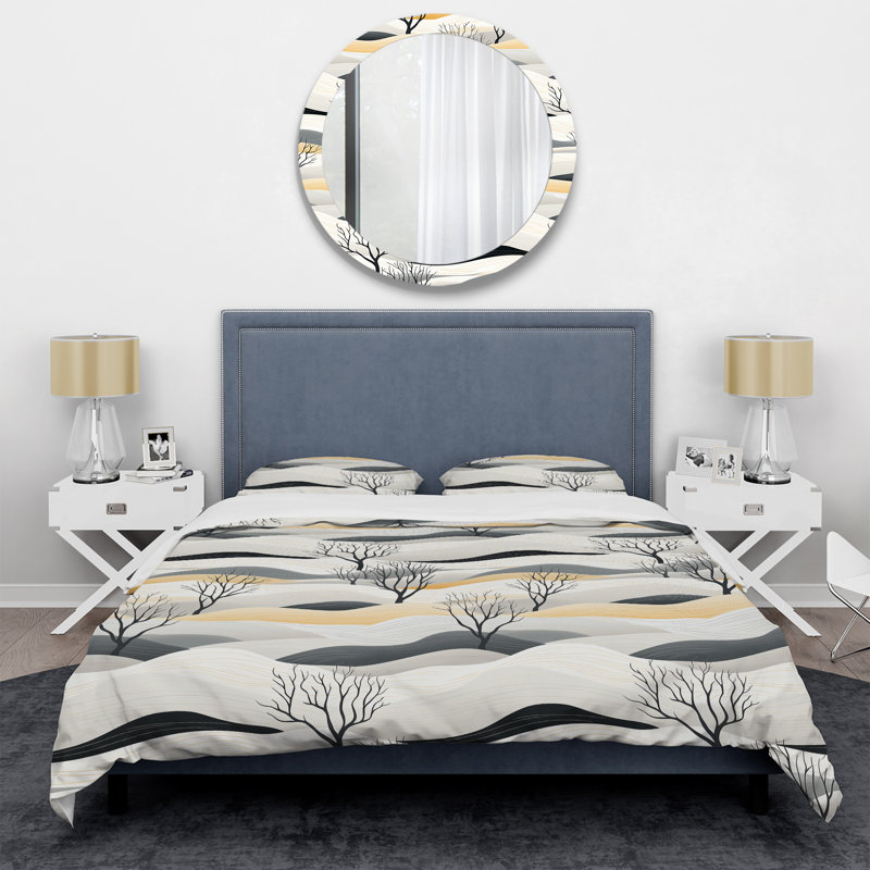 Ensemble de housse de couette gris minimaliste, Housse de couette pour très grand lit et 2 très