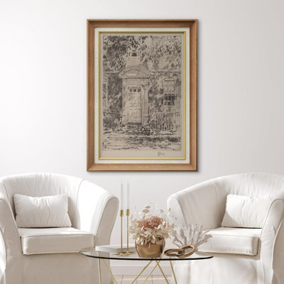 Rustic Sketch " Sketch Church French Country Landscape "