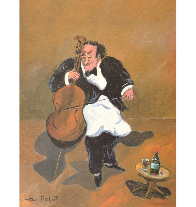 Cellist avec vin rouge MCG-B1496, 24'' H x 18'' W