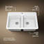 33" L x 22" W x 9-5/8" Top-Mount Double-Equal Kitchen Sink-19195759-11013542