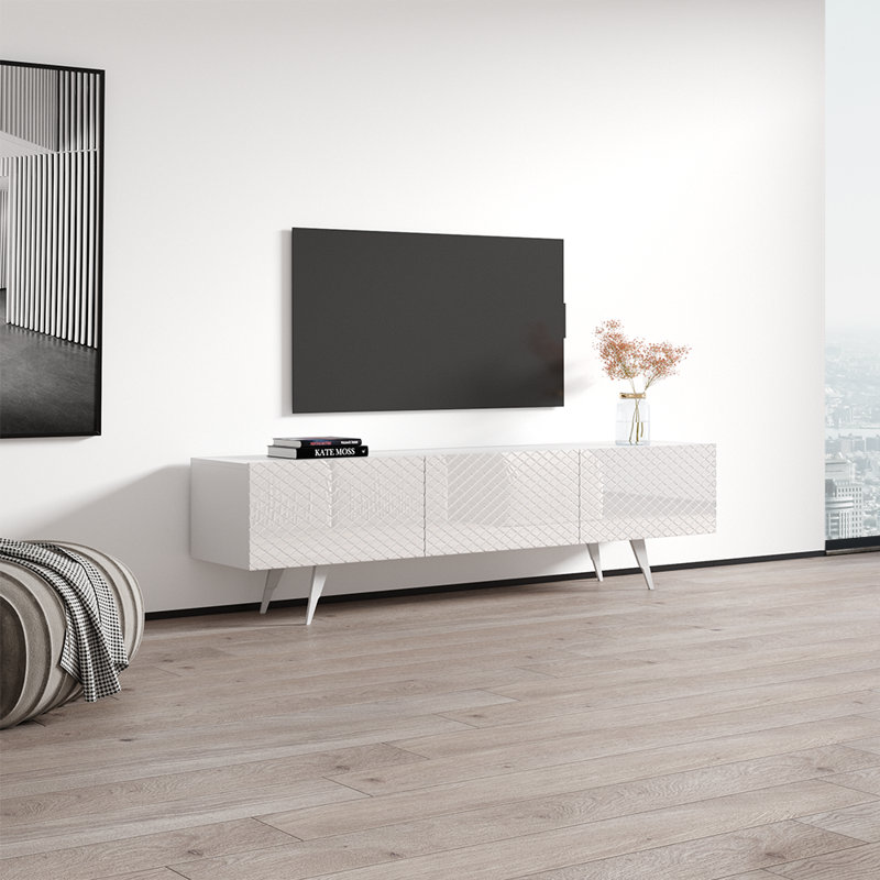 Meuble télé 70,9 po Jhream, Blanc
