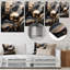 Décoration murale en métal marbré doré et noir Euphoria III-670165156