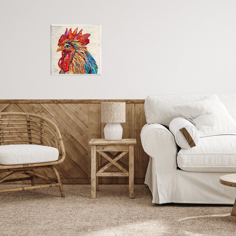 Bold Patterned Rooster Wall Plaque, design by Lisa Morales