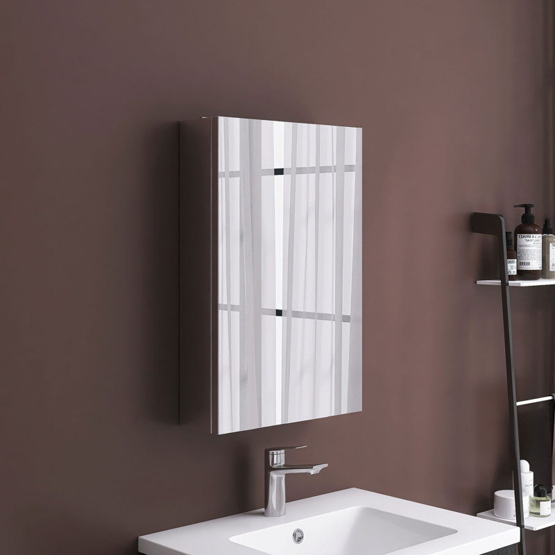 Pharmacie rectangulaire en aluminium avec miroir, H 24 po x l 16 po x P 4,8 po
