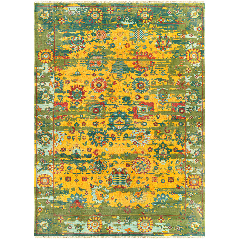 Bally Wool Oriental Area Rug, Rectangle 6' x 9'
