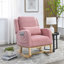 27. Fauteuil à bascule de salon moderne à dossier haut l 5 po avec un coussin lombaire, deux poches latérales et un ours en peluche.