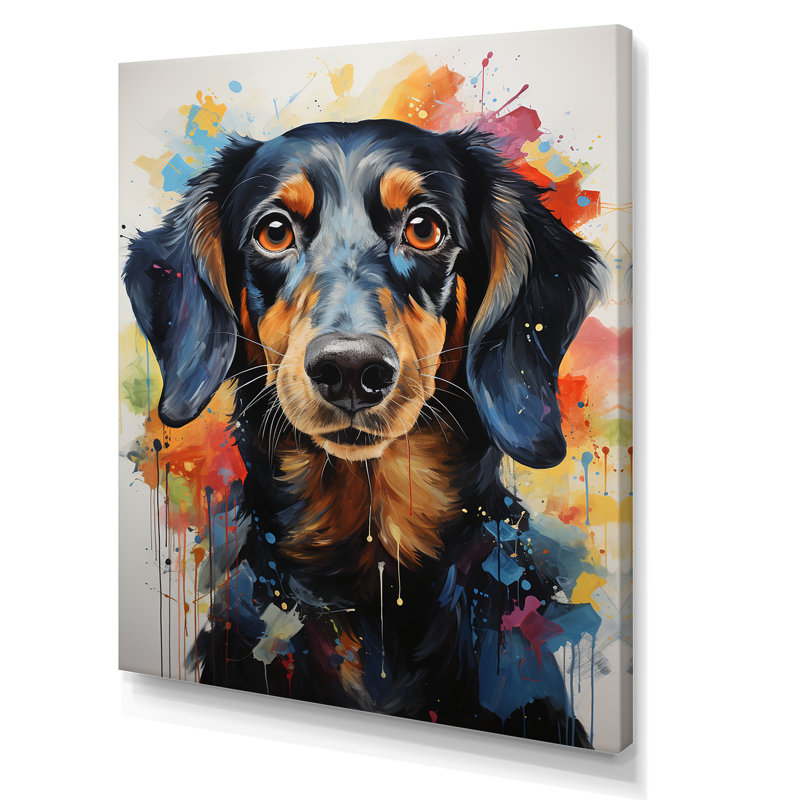 Impression sur toile de teckel, impression de chien mignon - Dachshund Delight VI, H 32 po x l 24 po x P 1 po, Toile tendue