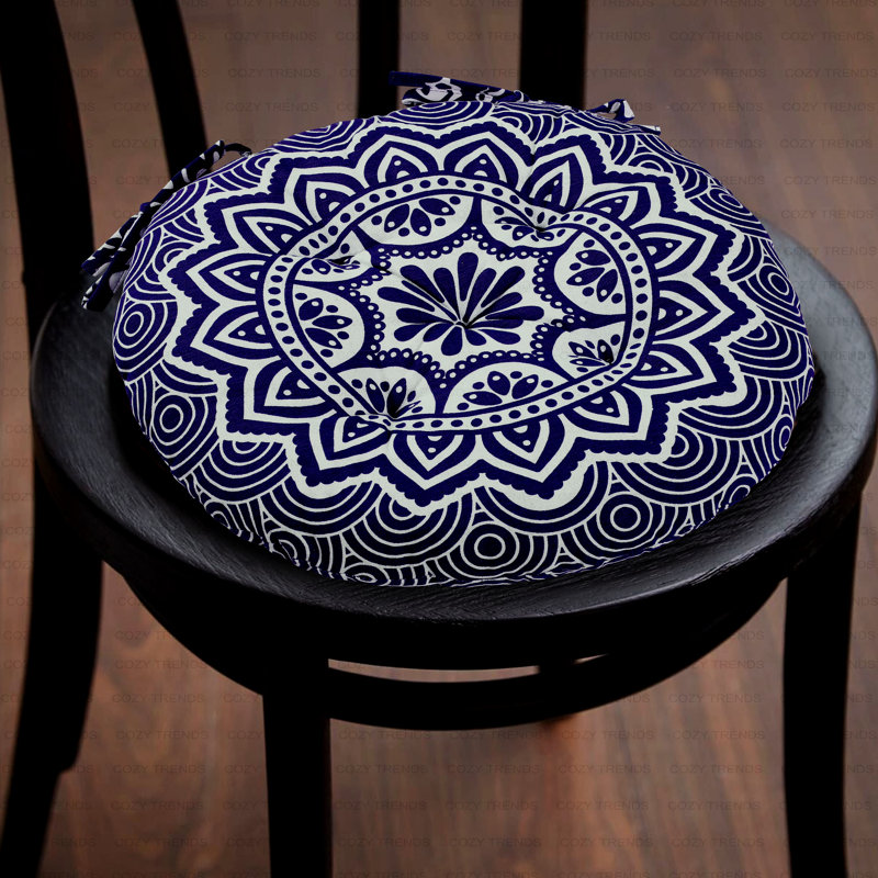 Outdoor 3'' Dining Chair Chair Pad, Navy