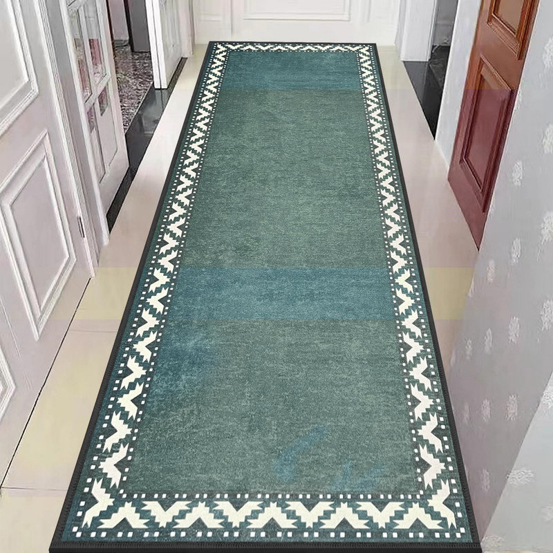 Geometric Water Resistant Anti-Fatigue Non-Skid Kitchen Mat, Green