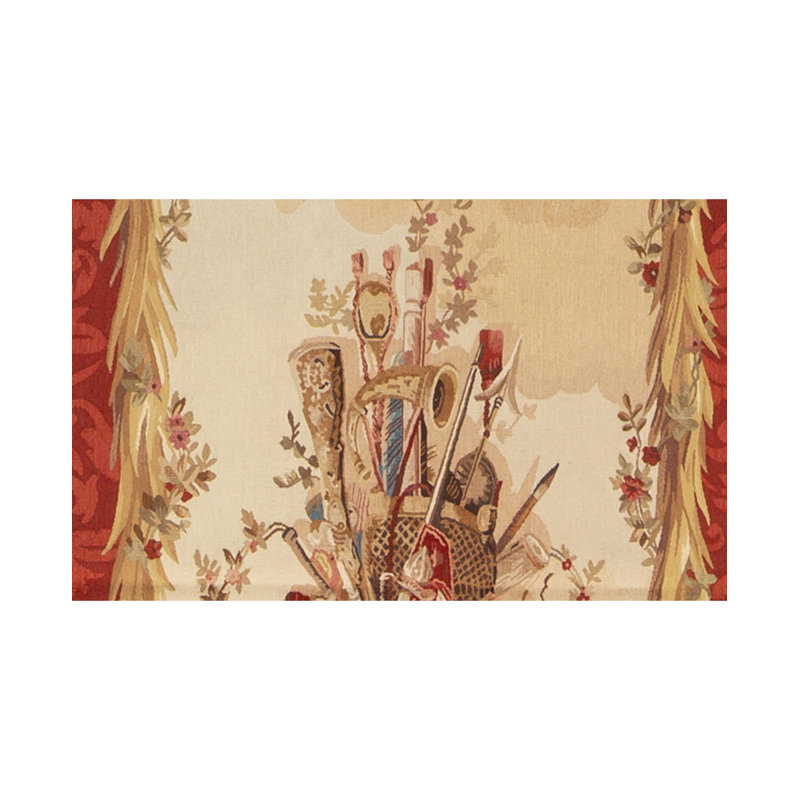 Hand-Knotted High-Quality Cream and Red Area Rug