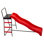 Plexalife Trampoline Step N Slide | Escabeau d'extérieur pour enfants avec toboggan à vagues s'adapte aux trampolines standard ronds ou rectangulaires avec filet ou sans filet - Rouge
