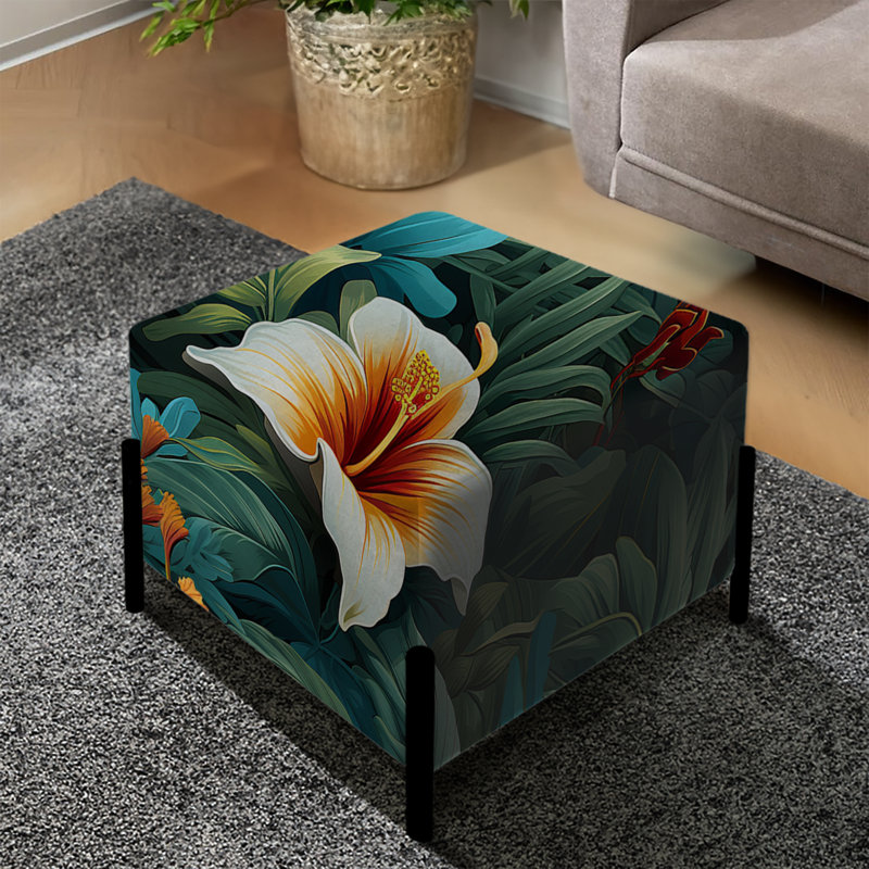 Motif tropical Rainforest Radiance - repose-pieds carré tropical