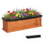  Lit de jardin surélevé en bois avec trous de drainage et doublure pour fleurs, légumes, herbes-2130093802