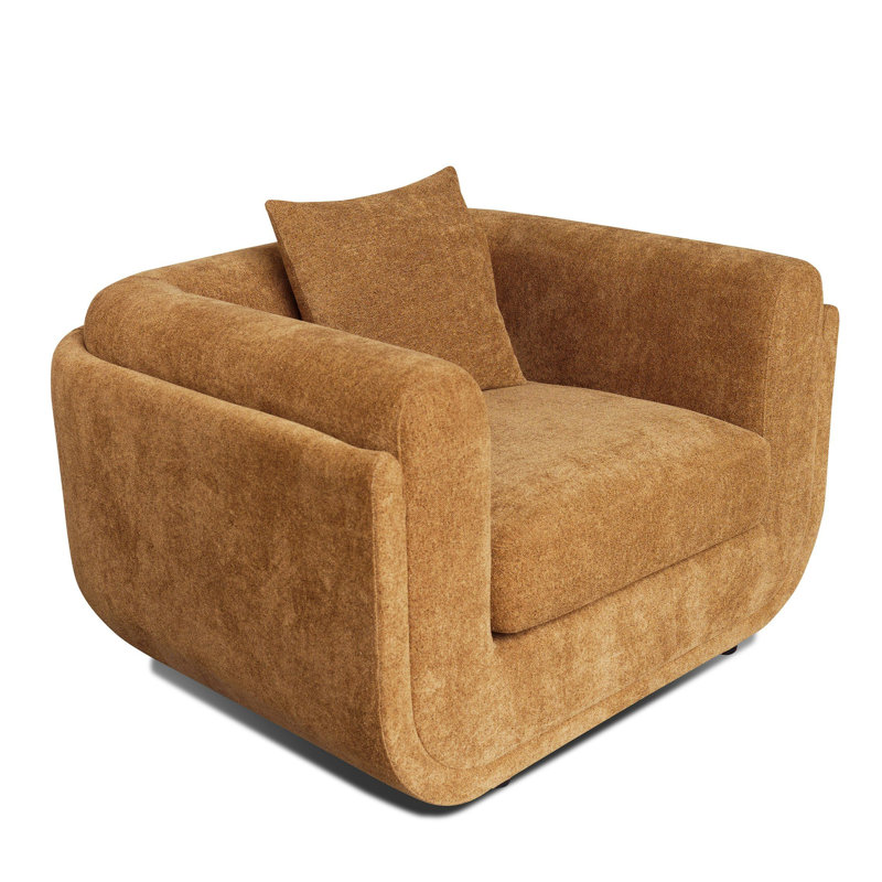 Danya - Chaise moderne en tissu orange