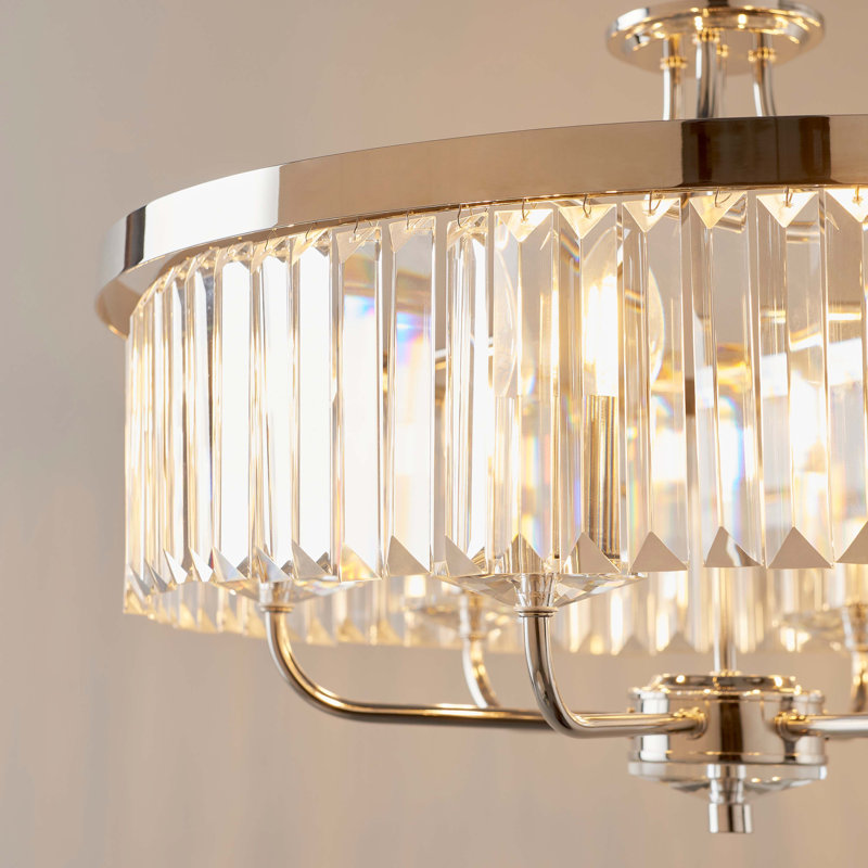 Bothell 6 - Light Crystal Chandelier, Bright Nickel