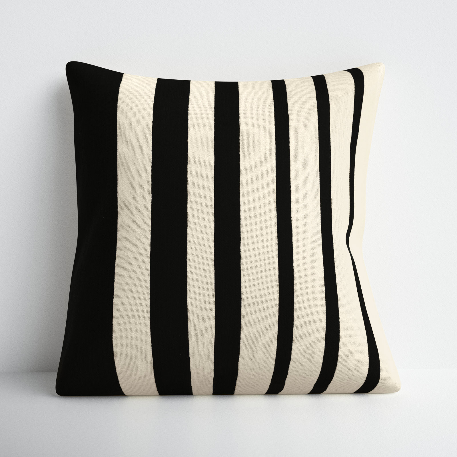 Karka Embroidered Throw Pillow, Black/Natural