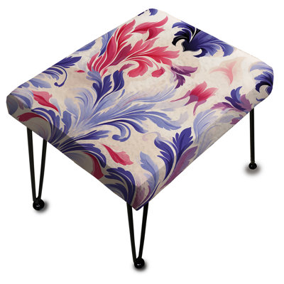 Pink And Purple Ikat Facade Splendour - Ikat Rectangle Ottoman
