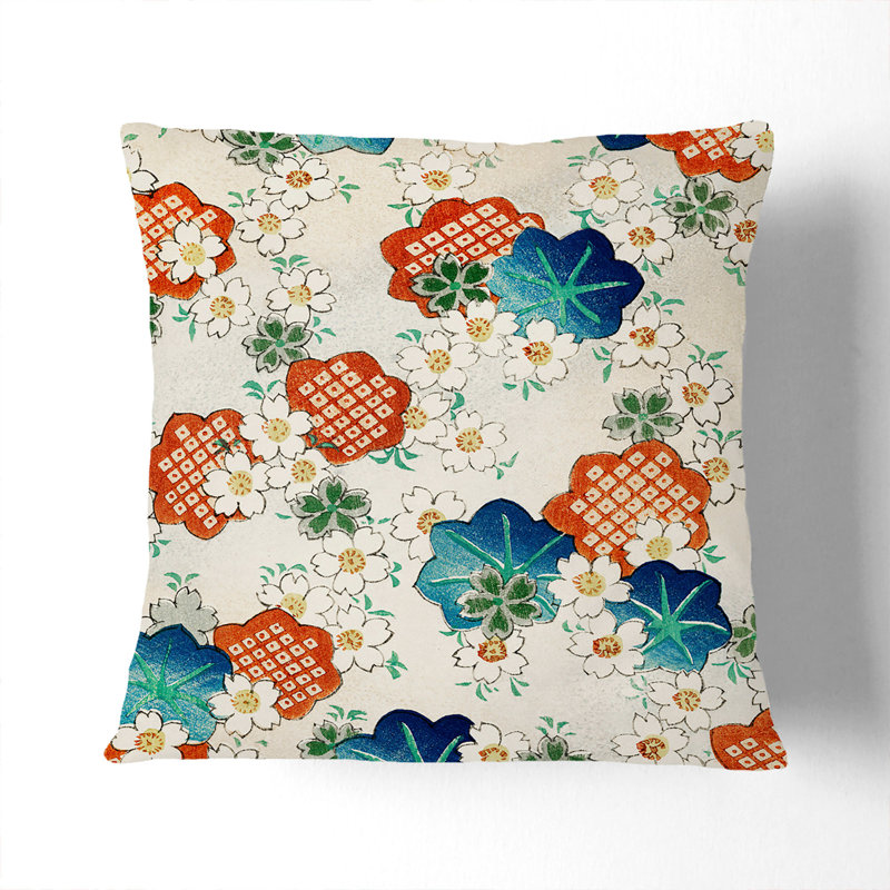 Floral Square Throw Cushion, 55cm H x 55cm W x 20cm D