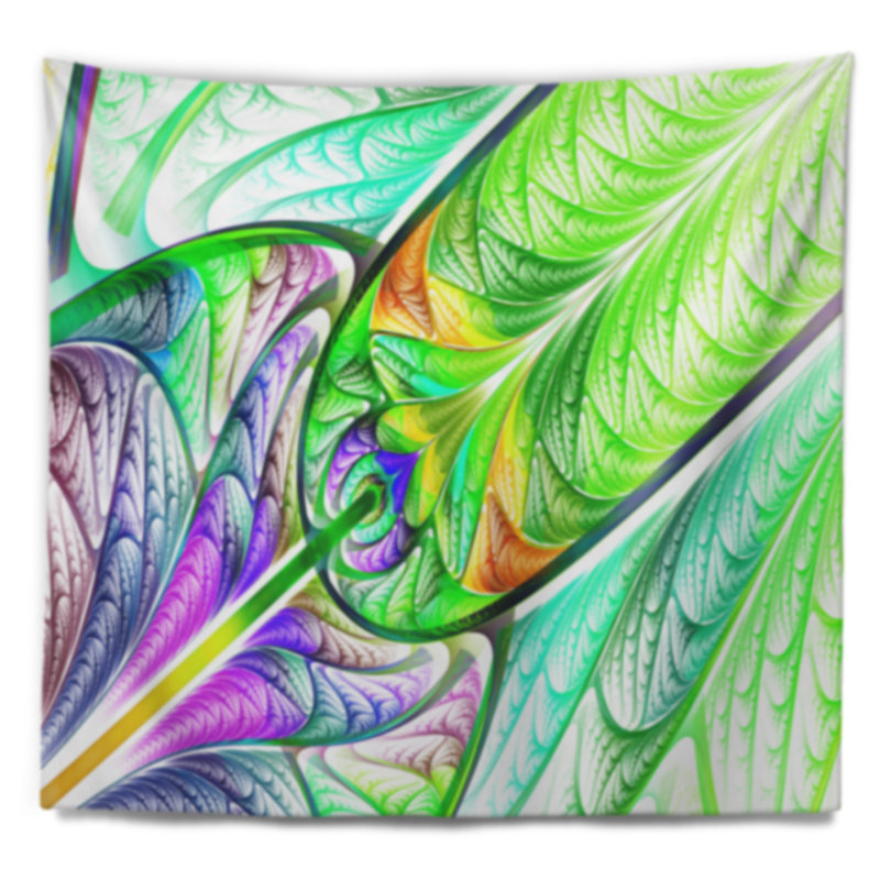 Tapisserie en verre coloré en verre coloré bleu vert abstrait, H 32 po x l 39 po