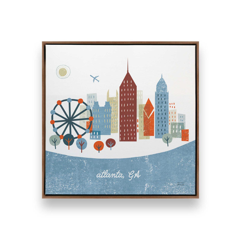 «Atlanta» par Michael Mullan, reproduction d'art, H 20 po x l 20 po, Framed Print without Mat, Brun