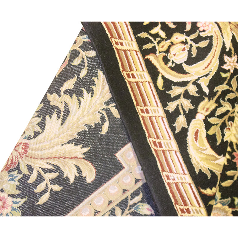 Hand Knotted Oriental Area Rug in Black