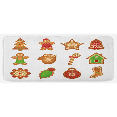 Tapis de cuisine rouge brun pâle "délicieuse good goods of different shapes"