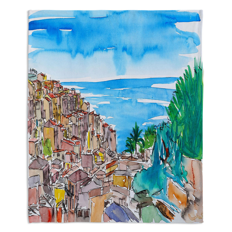  Couverture Vernazza Italian Riviera 1, 51 po x 60 po