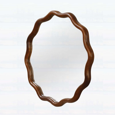 Wavy Wood Frame Mirror for Elegant Home Decor