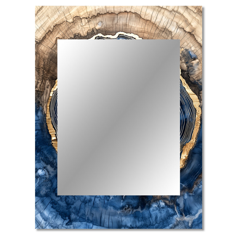 Miroir mural décoratif en cristal Aqua, 40 po x 30 po