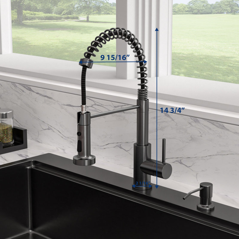 Évier de cuisine à simple cuve encastrable en acier inoxydable de calibre 16 avec robinet d'évier de cuisine et distributeur de savon de 33 po L x 22 po