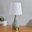 Ensemble de lampes de table modernes en céramique 18 "avec ports USB et base en bronze antique poli Conyer-2124365612