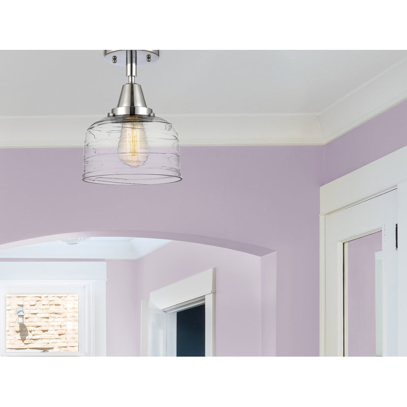 Glass Flush Mount, No Bulb Included, Yes, Polished Chrome