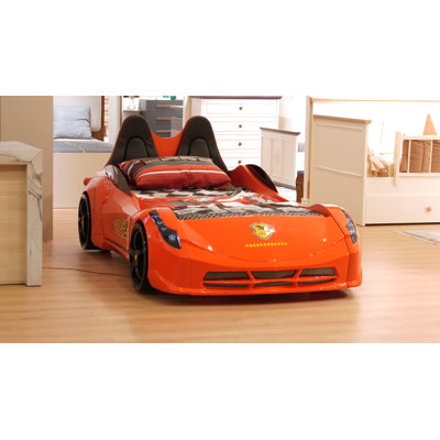 Aadyanth Twin Race Car Bed, Remote Control, LED Lights, Sound FX, Rear Seat