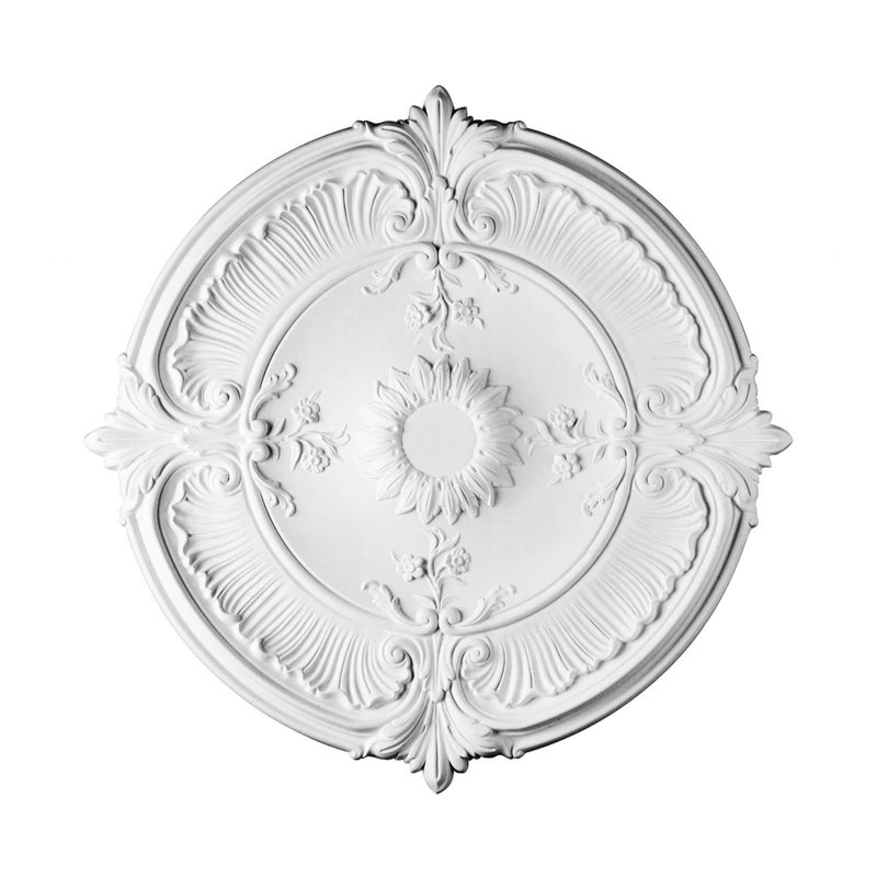 Médaillon de plafond en polyuréthane apprêté blanc 27-1 / 2 po x 2-3 / 8 po Acanthus