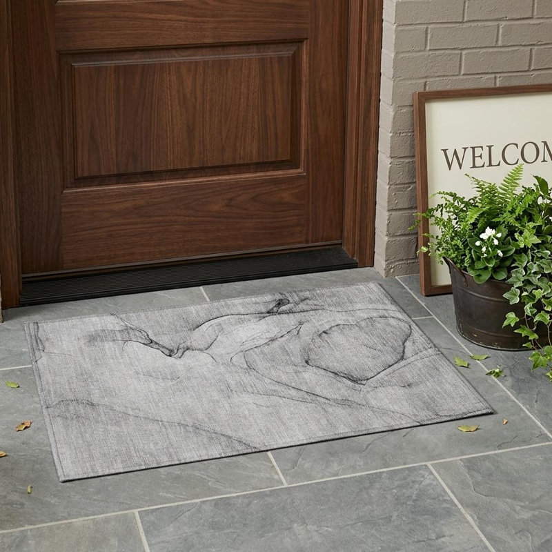 Tapis extérieur lavable antidérapant 2 pi x 3 pi gris