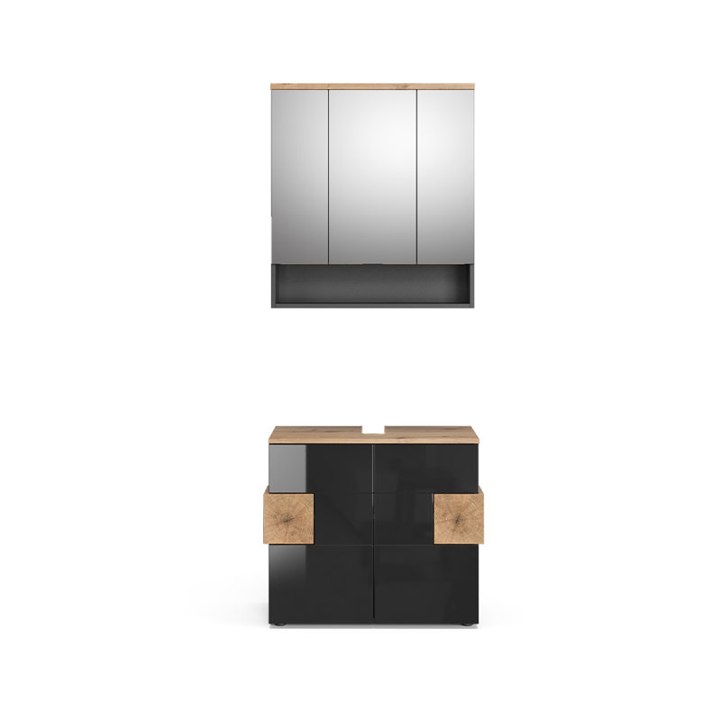 Birbal 2 Piece Bathroom Furniture Suite with Mirror