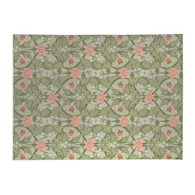 Ogee Leaf Indoor Non-Slip Area Rug