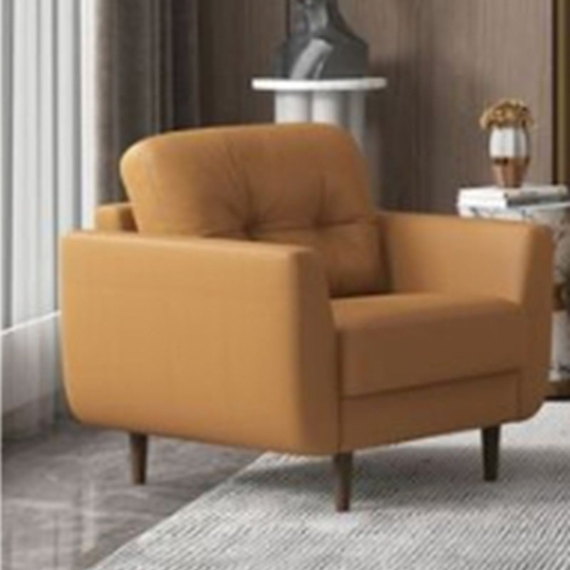 Fauteuil en cuir brun clair
