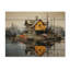 Yellow Lakehouse Pier Reflections II sur impression sur bois-2101067628
