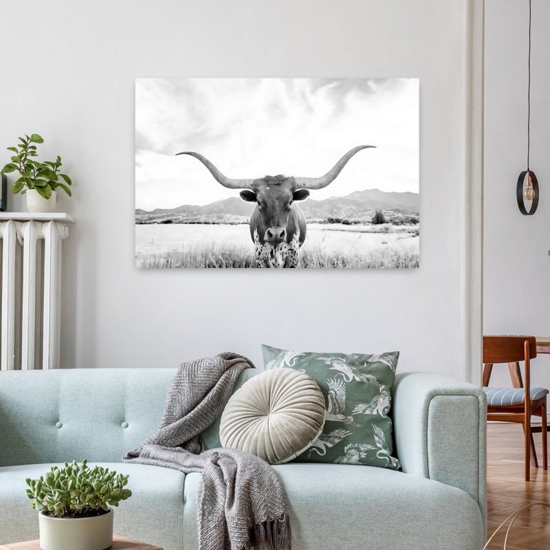 Art mural contemporain Longhorn, H 24 po x l 36 po